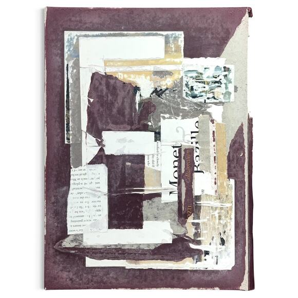 Original Modern Art Collage Painting 9x12 